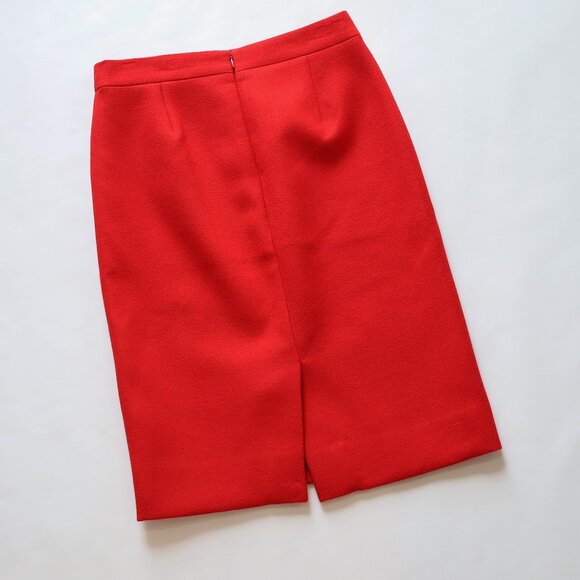 J. CREW Size 00 Black Red Skirt Blouse Set Sleeveless Career No. 2 Pencil Skirt - Picture 6 of 12